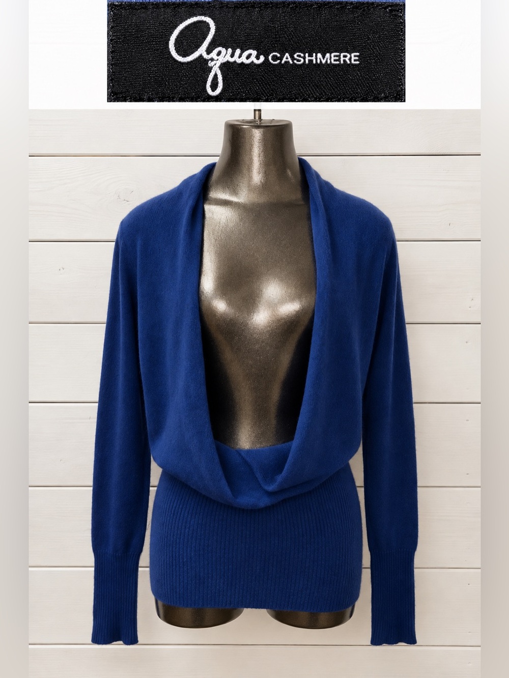 Aqua Cashmere 100% Cashmere Cowl Neck Sweater β Size M